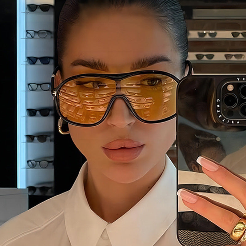 Damen modische oversized Sonnenbrille mit innovativem Design Karnz