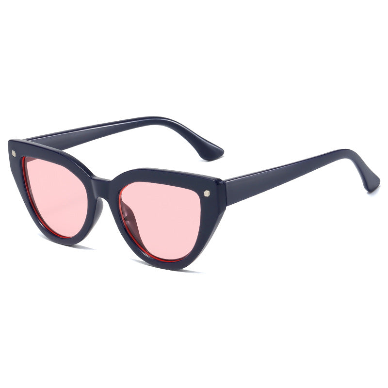 Damen Cat-Eye Sonnenbrille mit markantem Tierschrift-Muster Karnz