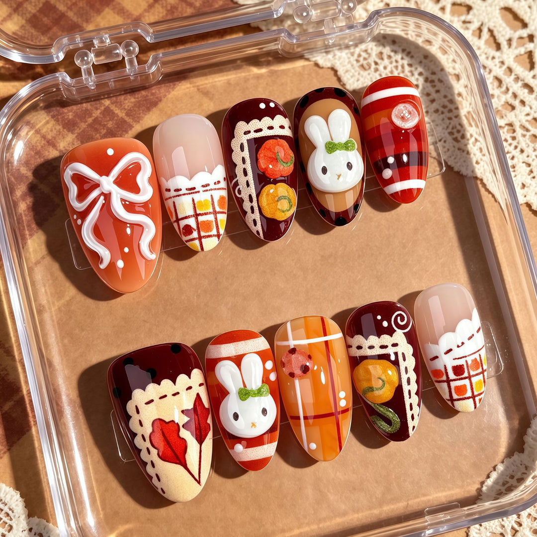 Festliches dekoratives Press-On-Nagelkunst-Set