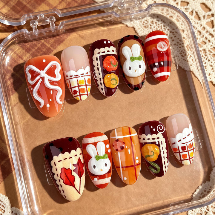 Festliches dekoratives Press-On-Nagelkunst-Set