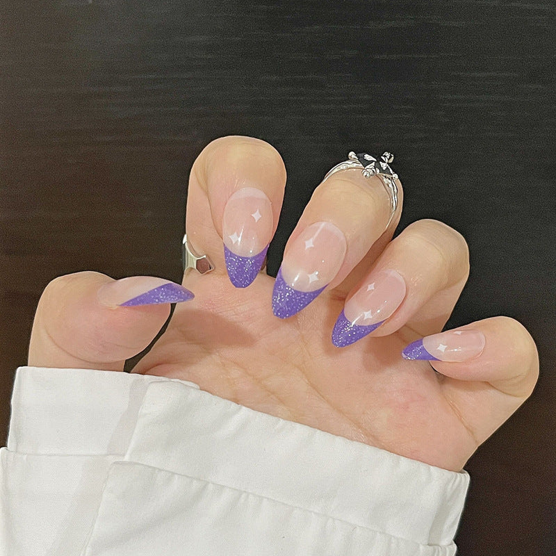 Glamouröse Glitzer-Stiletto Press-On Nägel Karnz