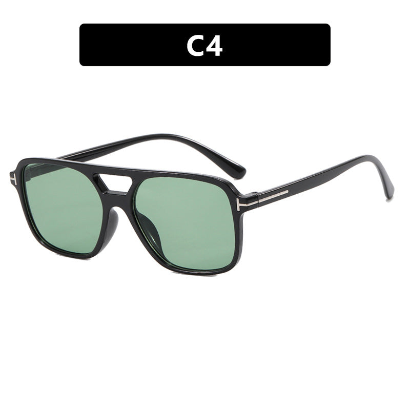 Damen elegante geometrische Sonnenbrille mit stilvollem Rahmen Karnz