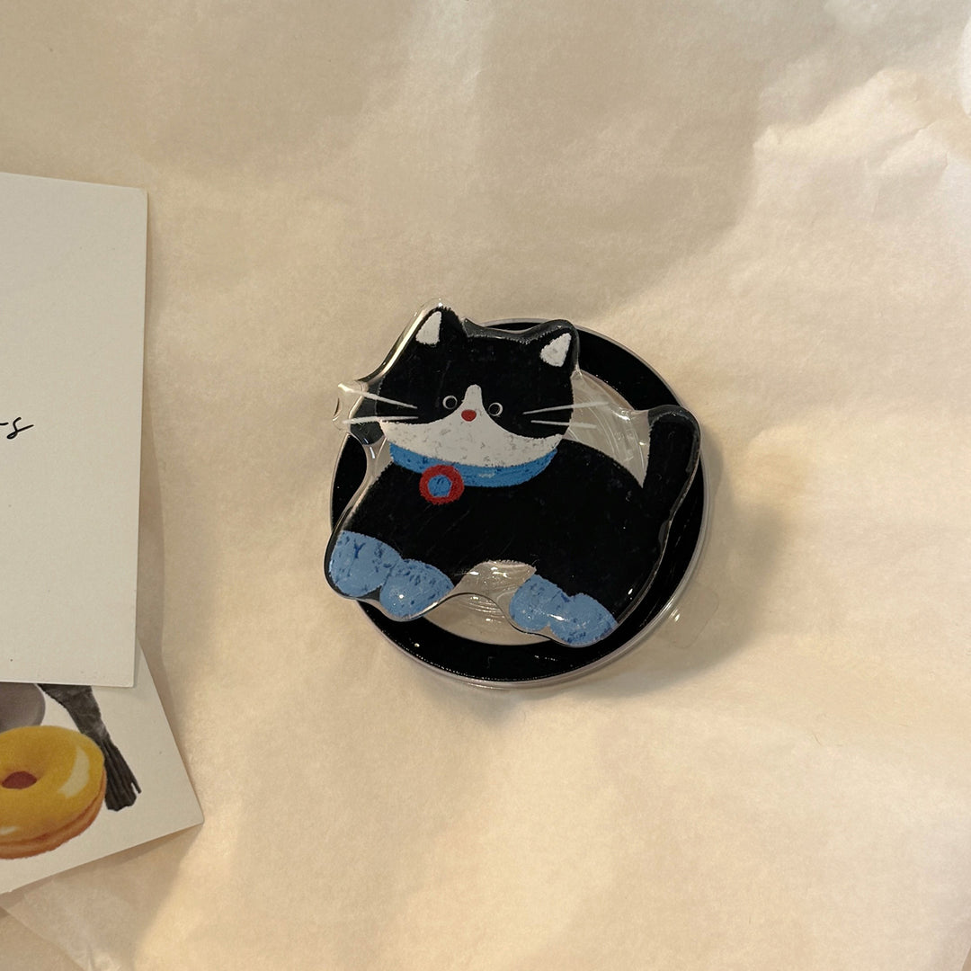 Verspielter Katzenmotiv Smartphone Fingerhalter Karnz