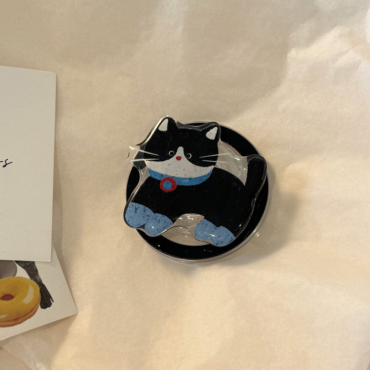 Verspielter Katzenmotiv Smartphone Fingerhalter Karnz