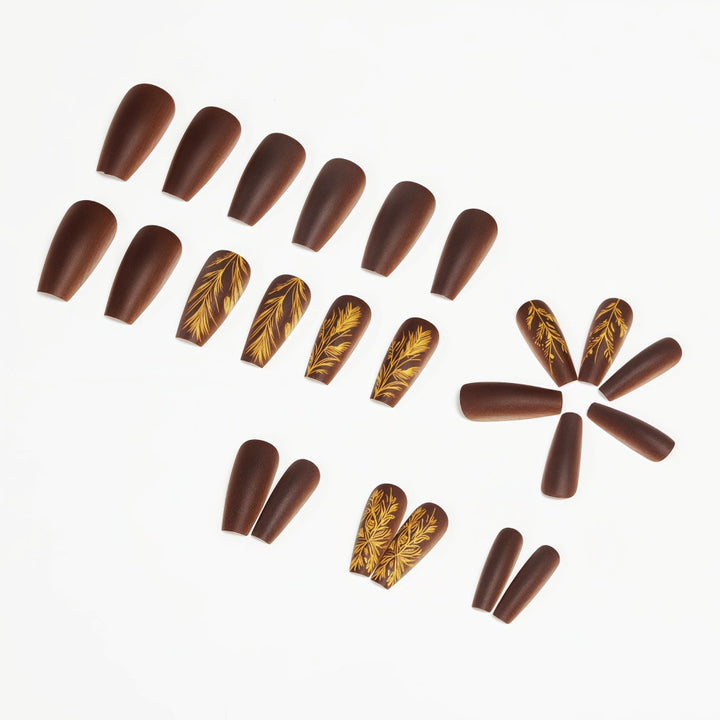 Kunstnägel mit elegantem botanischen Design Karnz