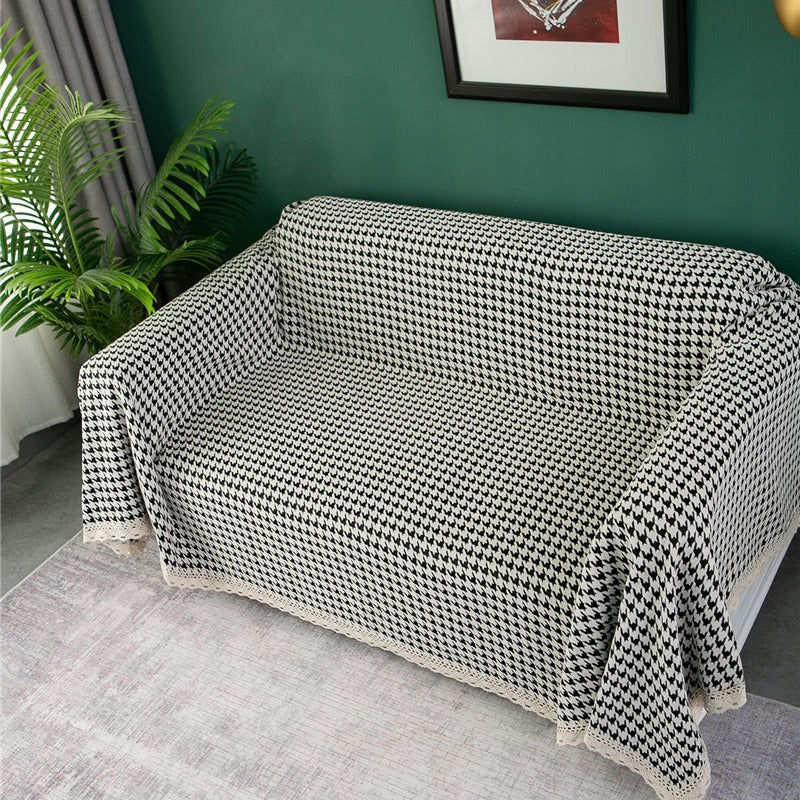 Elegante Hahnentritt Sofa Bezug