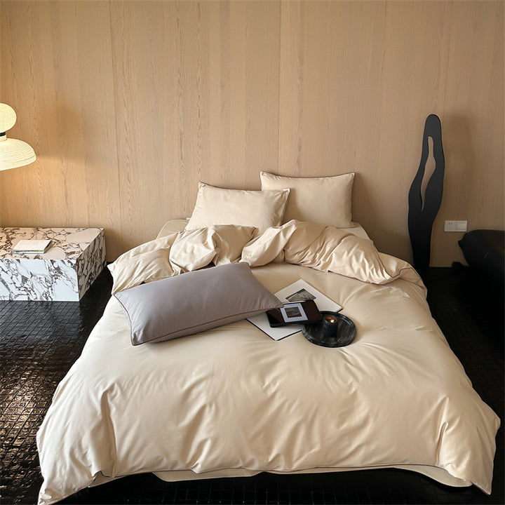 Satin-Bettwäsche-Garnitur mit atmungsaktivem Baumwollmix und Soft-Touch-Finish