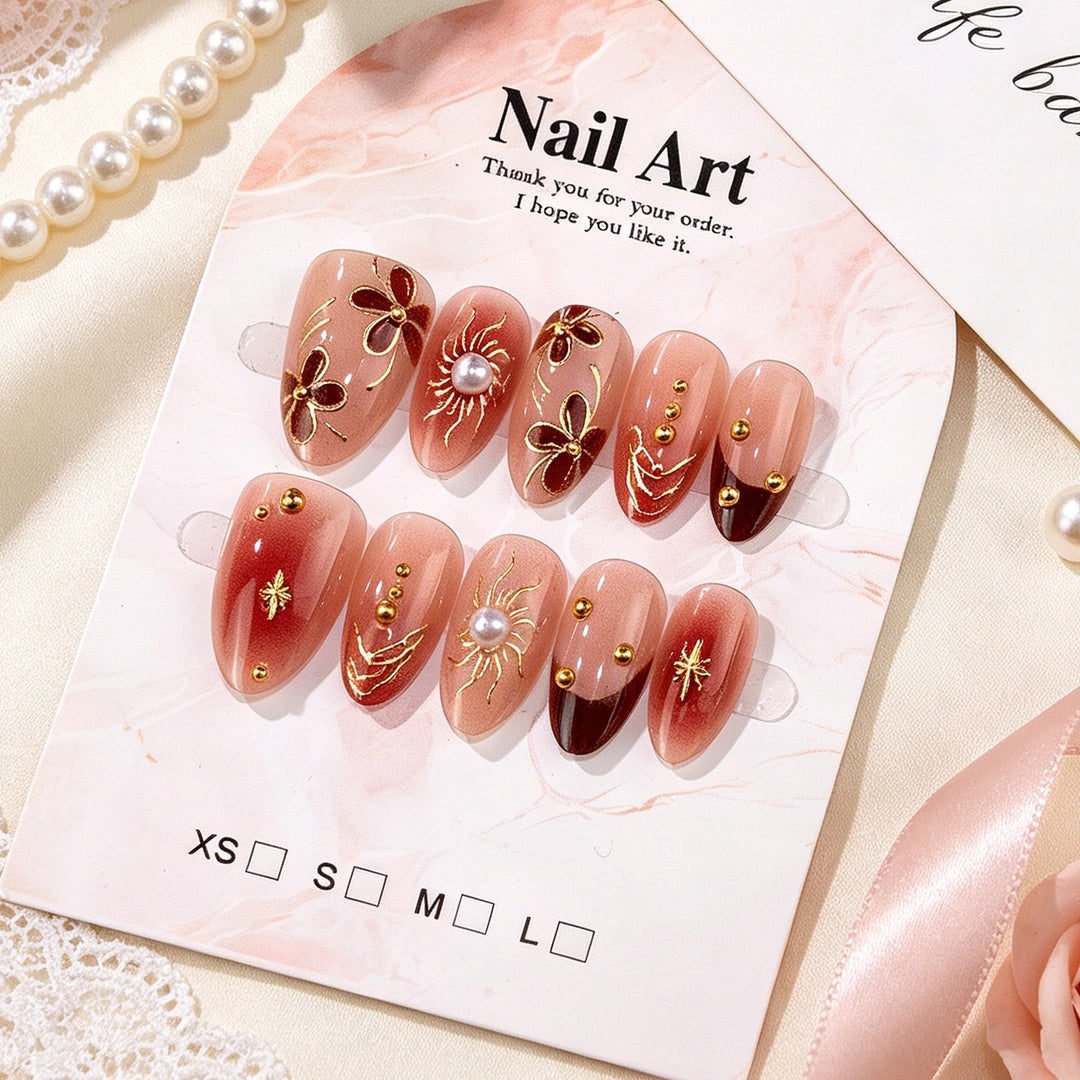 Künstlerisches Eleganz Press-On Nagelset