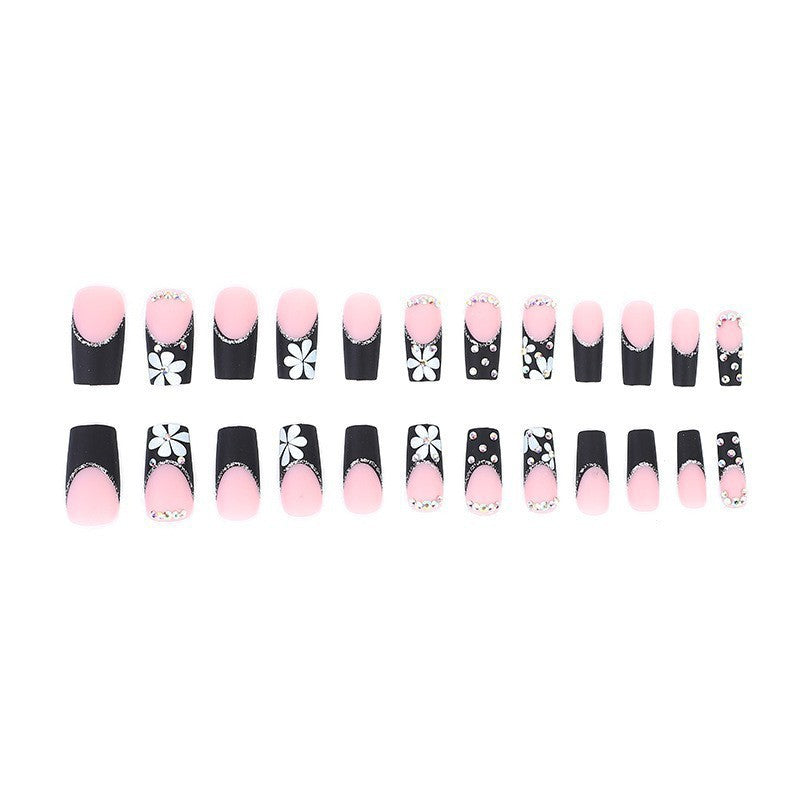 Glamouröses Floral- und Strass-Nagelkunst-Set