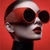 Damen extravagante Sonnenbrille mit geschwungenem Rahmen Karnz
