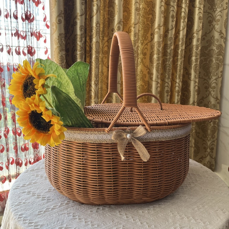 Eleganter Geflochtener Picknickkorb Karnz