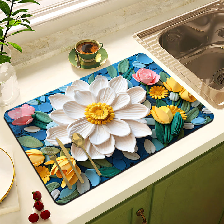 Blumenmuster Anti-Rutsch Küchenmatte