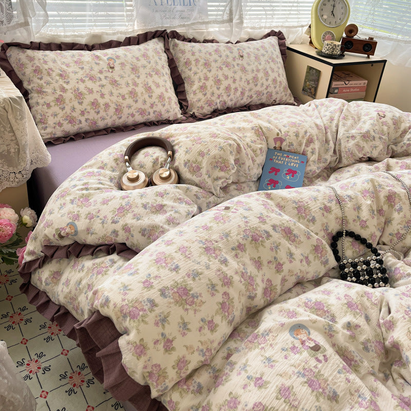 Florales Druck Bettbezug Set