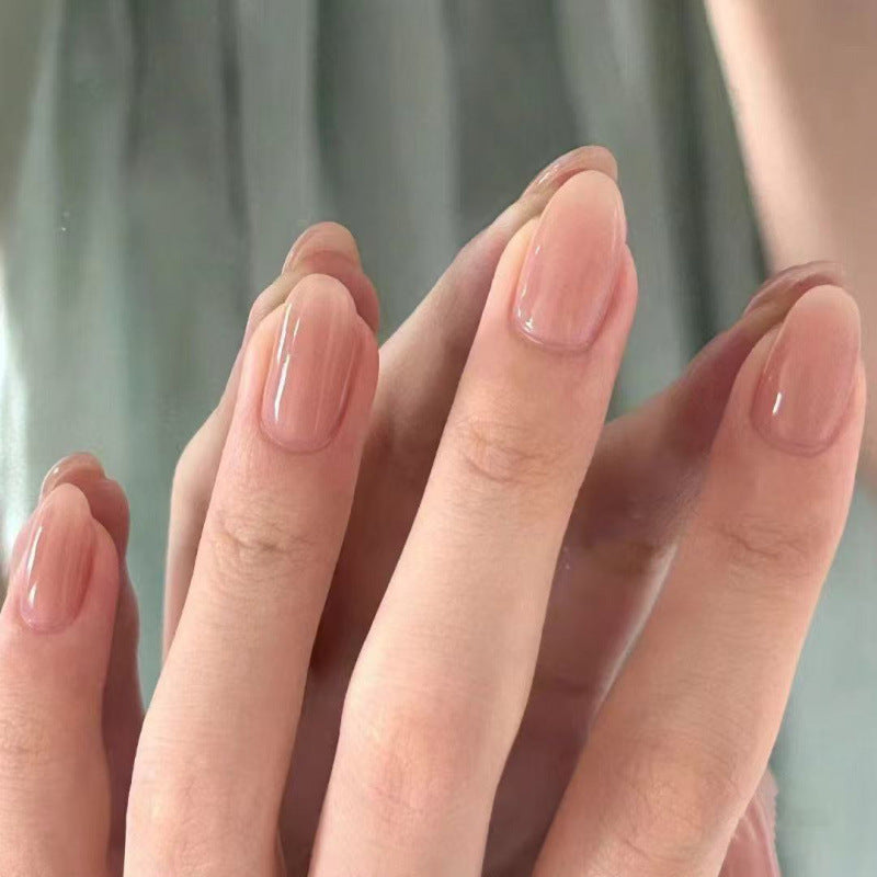 Natürliche glänzende mandelförmige Press-On-Nagelspitzen Karnz