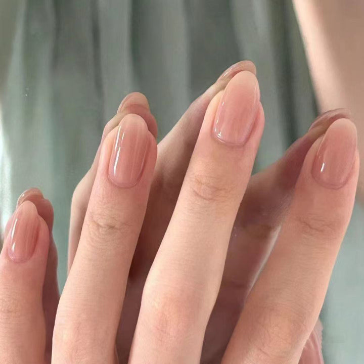 Natürliche glänzende mandelförmige Press-On-Nagelspitzen Karnz