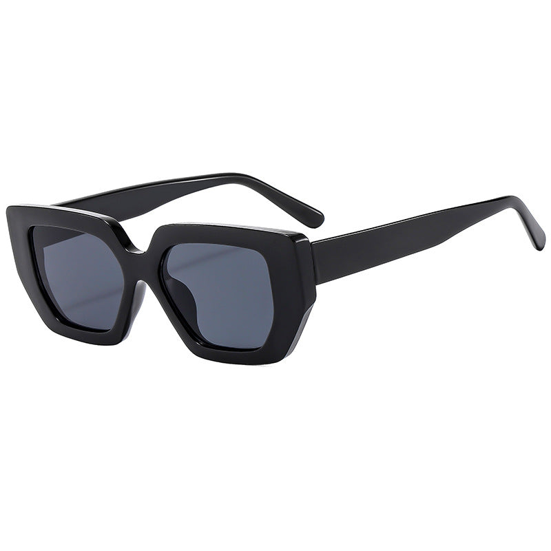 Damen moderne geometrische Sonnenbrille mit auffälligem Rahmen Karnz