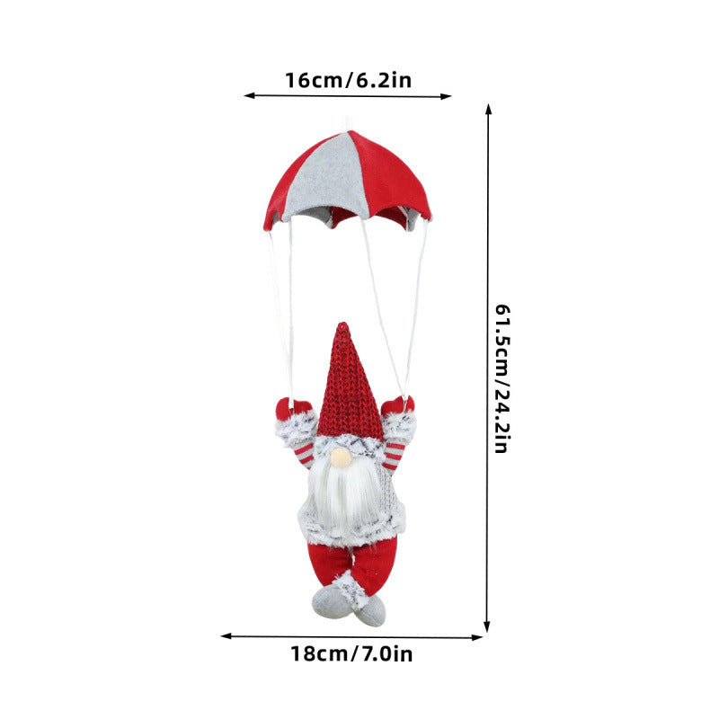 Dekorative Weihnachtsmann Figur mit Fallschirm Karnz