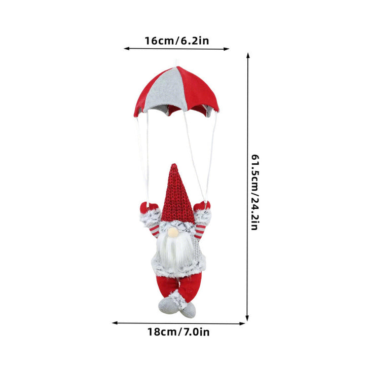 Dekorative Weihnachtsmann Figur mit Fallschirm Karnz