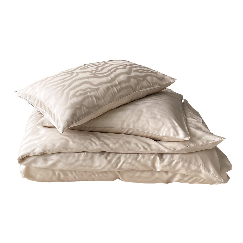 Luxuriöse Satin-Bettwäschegarnitur mit Jacquard-Leopardenmuster und seidig-mattem Finish
