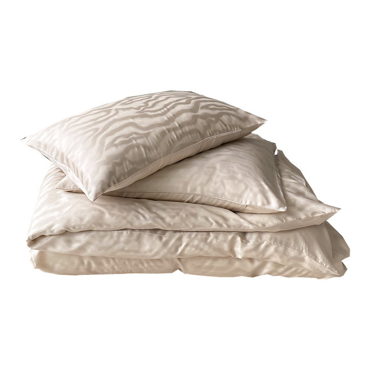 Luxuriöse Satin-Bettwäschegarnitur mit Jacquard-Leopardenmuster und seidig-mattem Finish