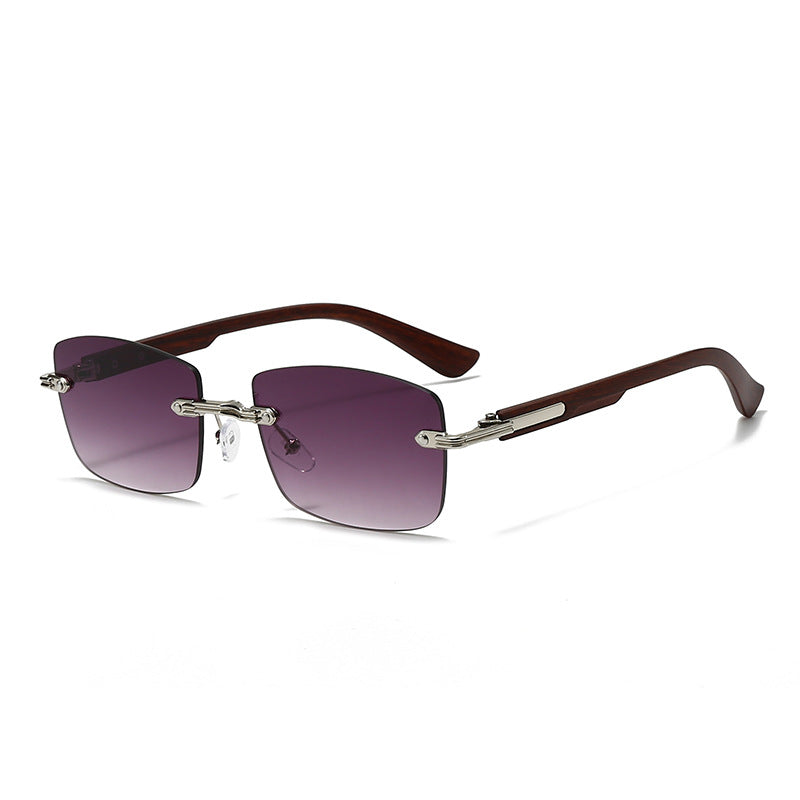 Damen modische quadratische Sonnenbrille mit eleganten Holzakzenten Karnz