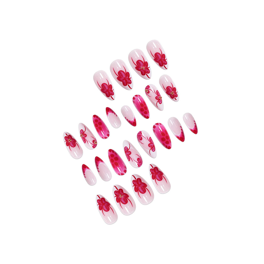 Elegante Floral Stiletto Nagelkunst Karnz 1787977864
