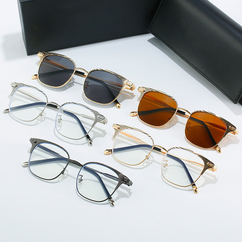 Damen Designer-Sonnenbrille mit luxuriösem Rahmen und verspiegelten Gläsern Karnz