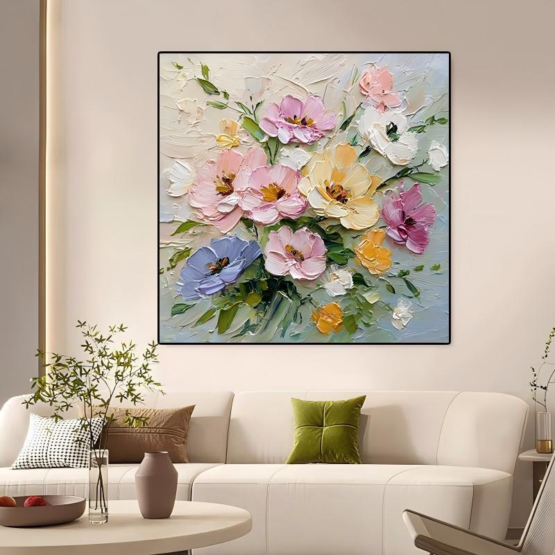 Handgemalte Florale Leinwandwandkunst