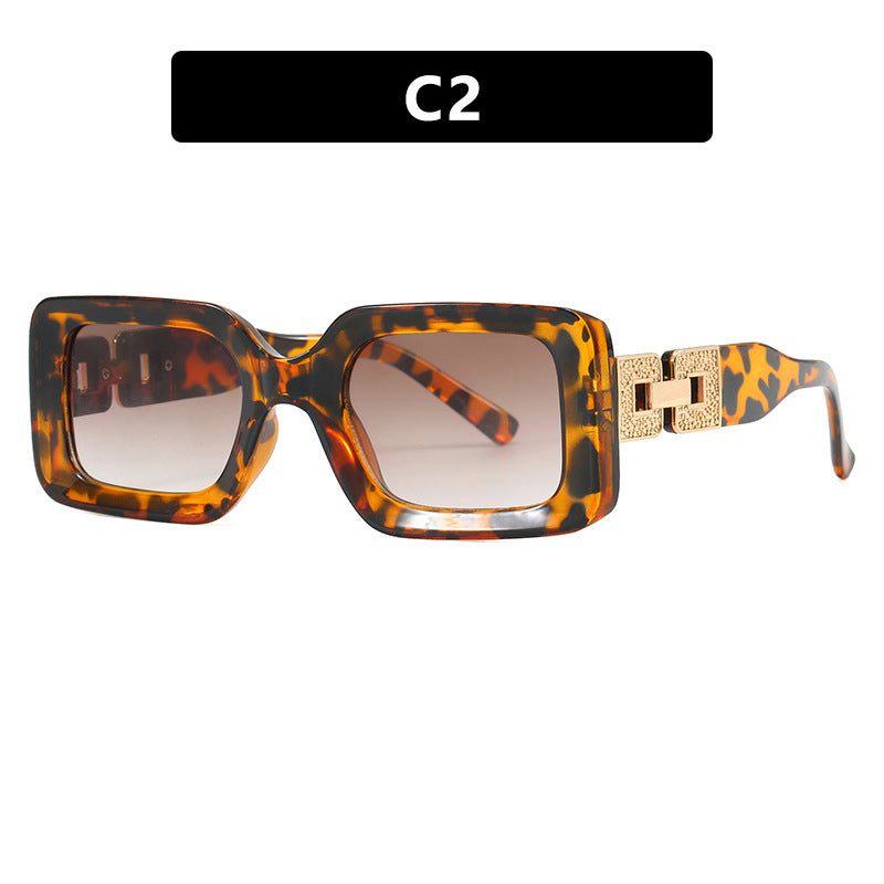 Damen modische Sonnenbrille im eleganten quadratischen Design mit luxuriösen goldenen Akzenten Karnz