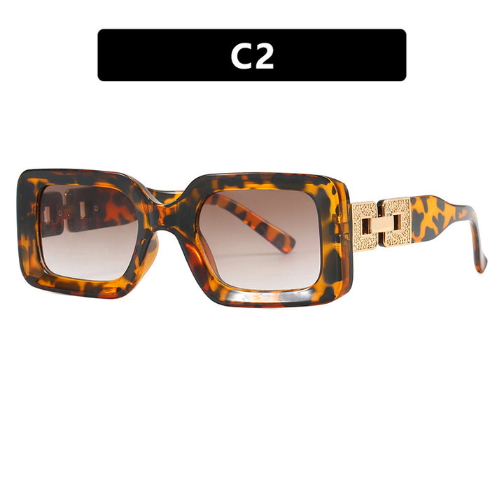 Damen modische Sonnenbrille im eleganten quadratischen Design mit luxuriösen goldenen Akzenten Karnz