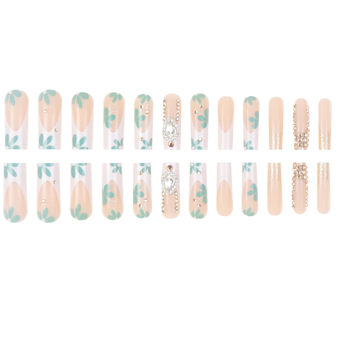 Elegante Floral Stiletto Nagelverstärkungen Karnz