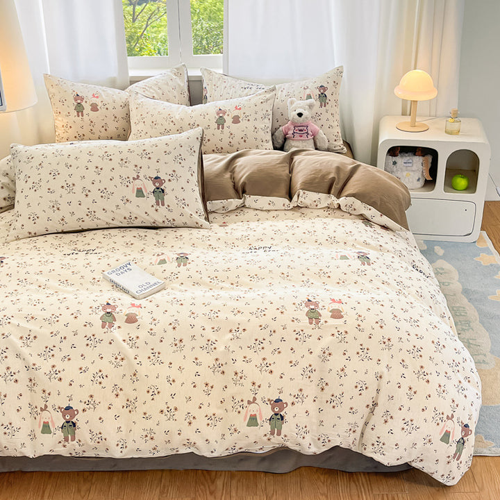 Blumenmuster Bettwäsche Set