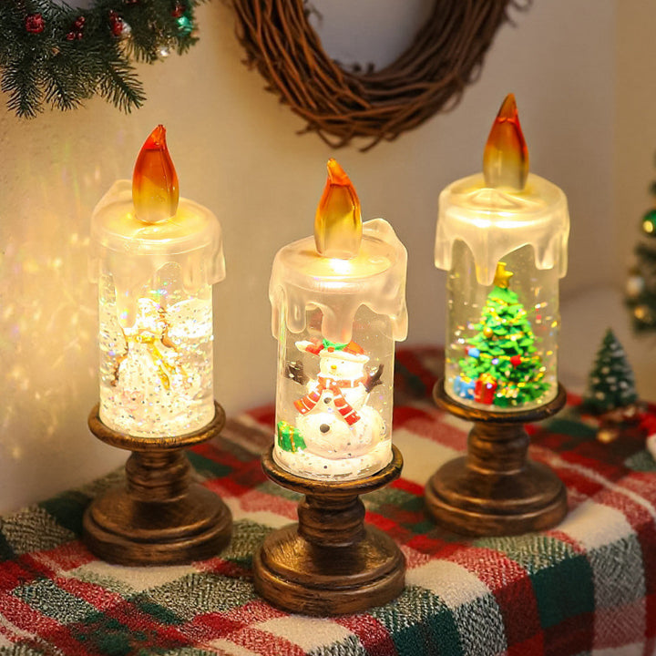 Nostalgische LED Weihnachtskerzen-Deko Karnz