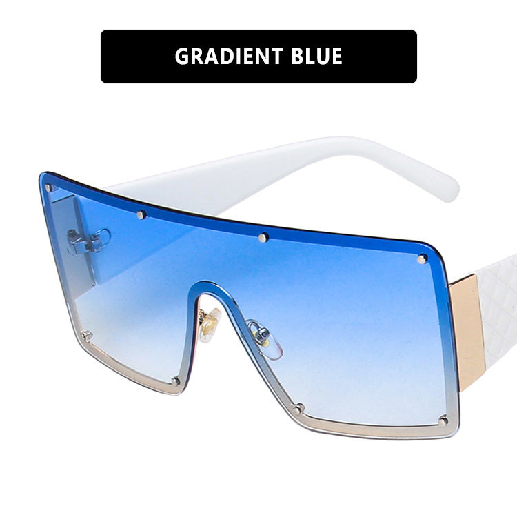 Damen geometrische Oversized-Sonnenbrille mit gradienten Gläsern Karnz