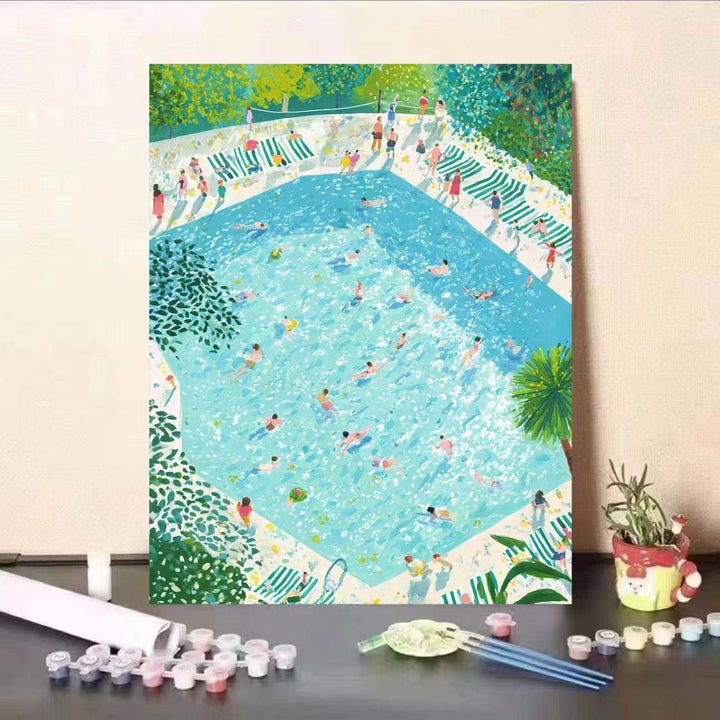 Creative Poolside Scene Paint by Numbers Kit Karnz