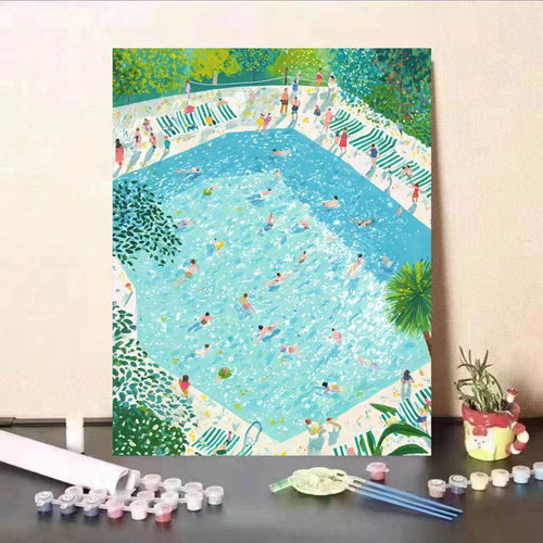 Creative Poolside Scene Paint by Numbers Kit Karnz