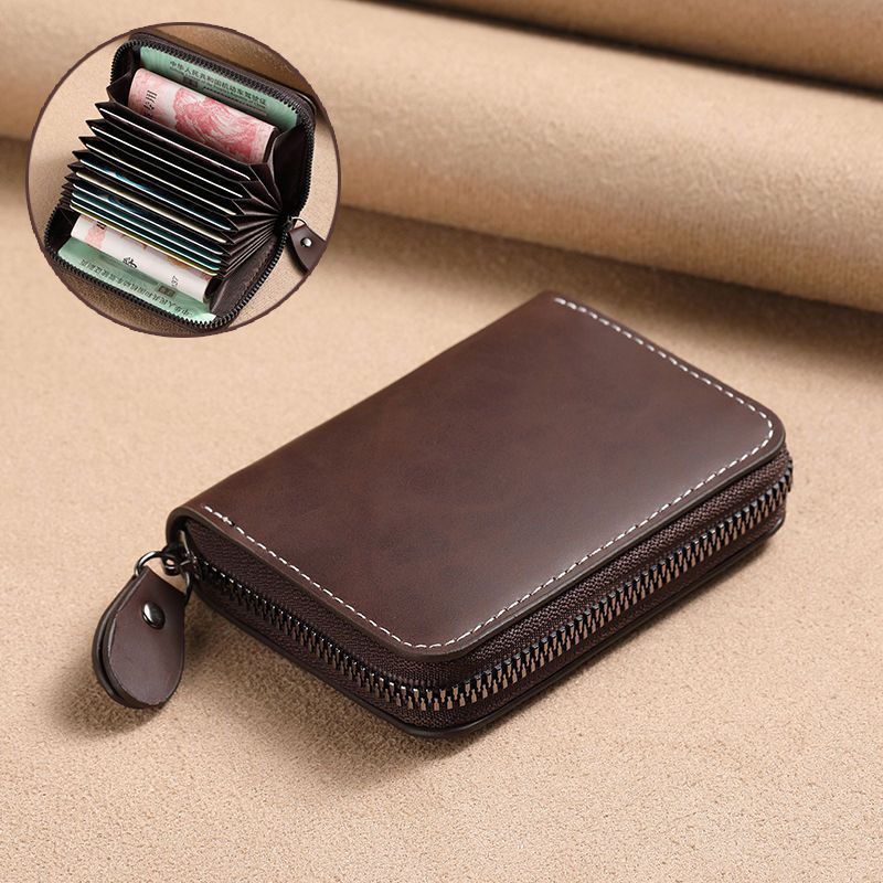 Reißverschluss Leder Geldbörse