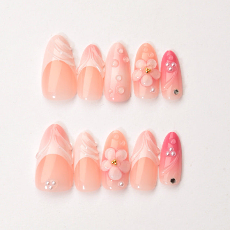 Dekorativer floraler Design Press-On Nagelset