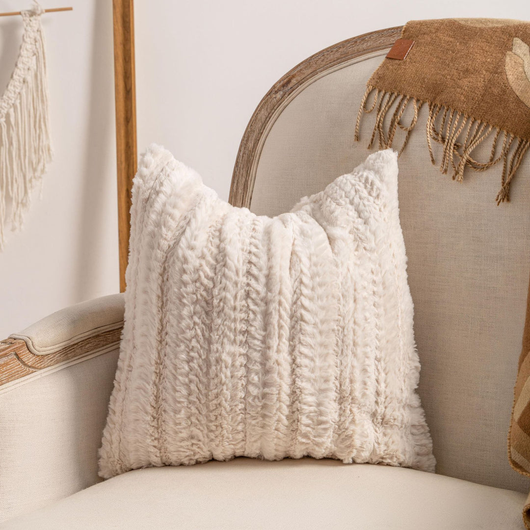 Bohemian Loop-Tufted Lendenkissenbezug mit geschwungener Applikationstextur