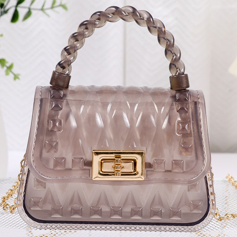 Damen Designer Handtasche mit strukturiertem Kunststoffgewebe Karnz