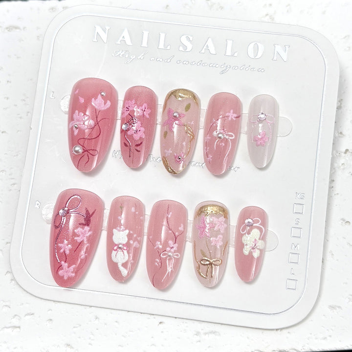 Dekoratives Floral Press-On Nagelset 1790745849