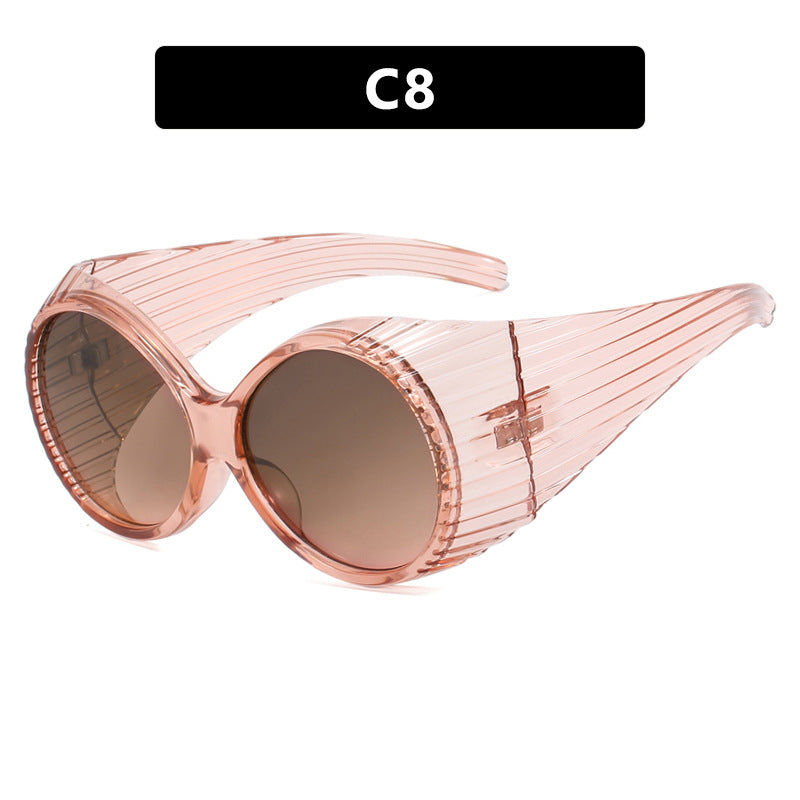 Damen extravagante Sonnenbrille mit geschwungenem Rahmen Karnz