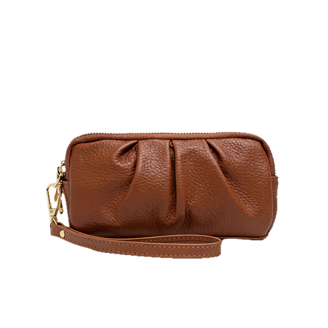 Strukturierte Leder Reißverschluss Clutch Geldbörse Karnz