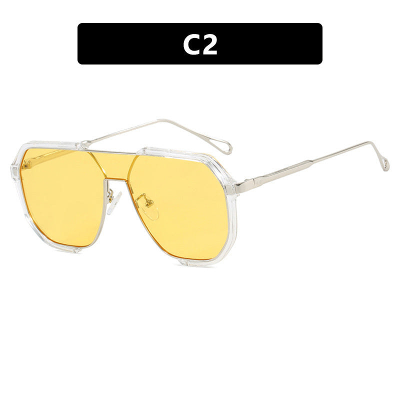 Damen geometrische Sonnenbrille mit besonderem Rahmen und UV-Schutz Karnz