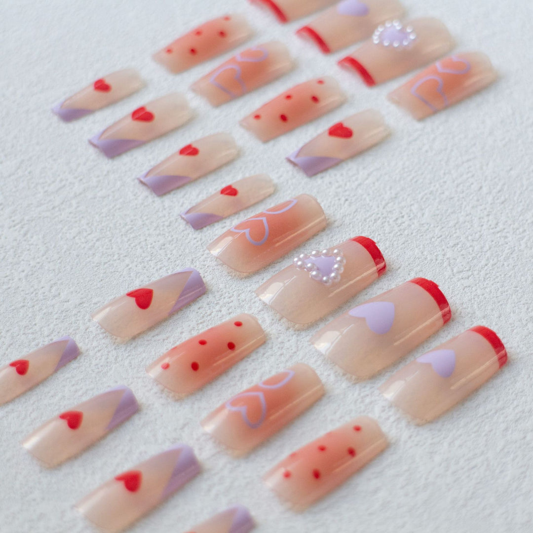 Romantisches Herz-Themen-Nagelkunst-Set