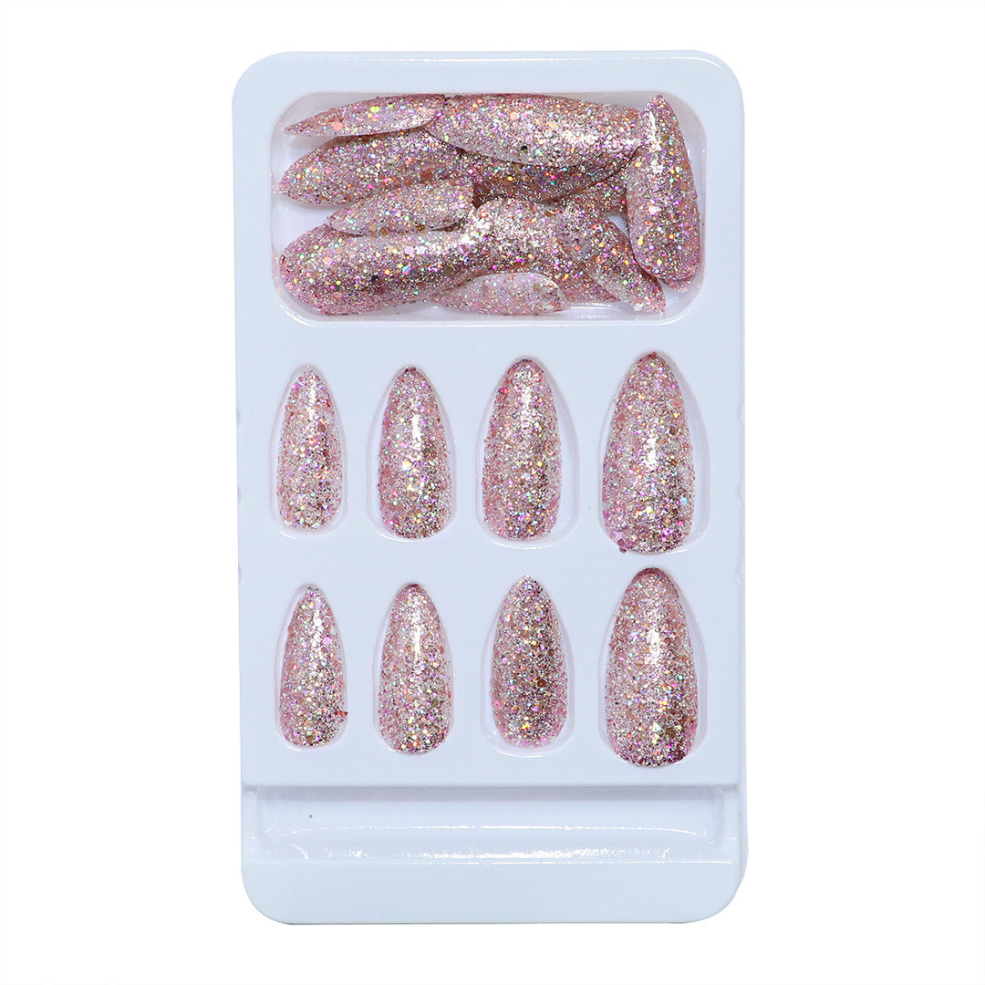 Glitzerndes Stiletto Press-On Nagel Set Karnz