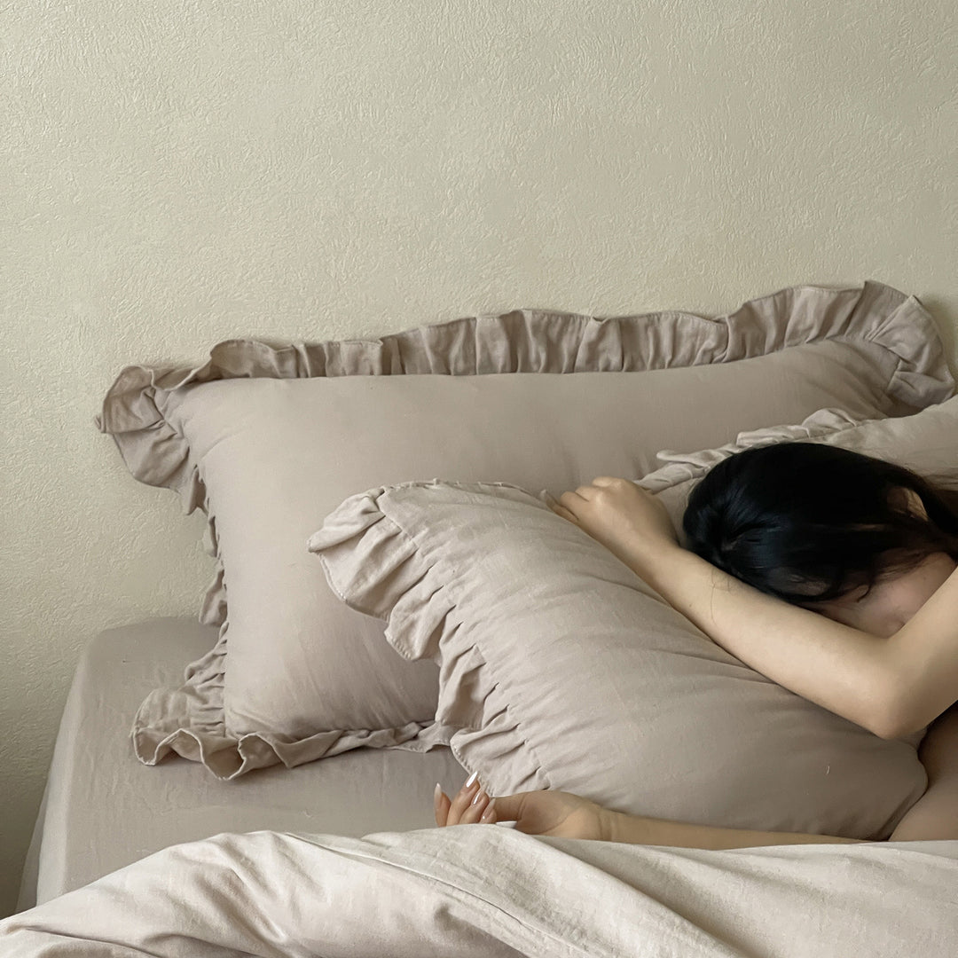 Elegantes Baumwoll-Bettwäsche-Set mit Volant und weichem Percale-Finish