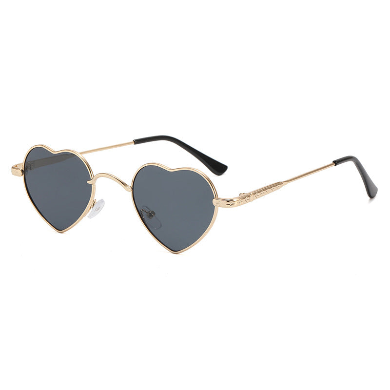 Damen Herzförmige Sonnenbrille mit filigranem Metallrahmen Karnz