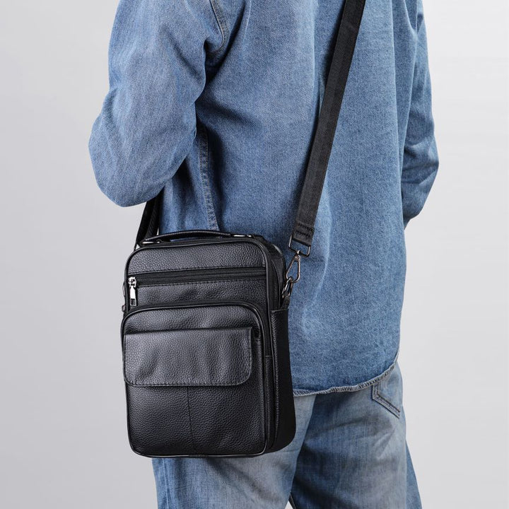Multi-Taschen Leder Umhängetasche