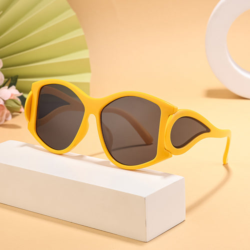 Damen moderne Cat-Eye Sonnenbrille mit einzigartigem Rahmen und UV-Schutz Karnz